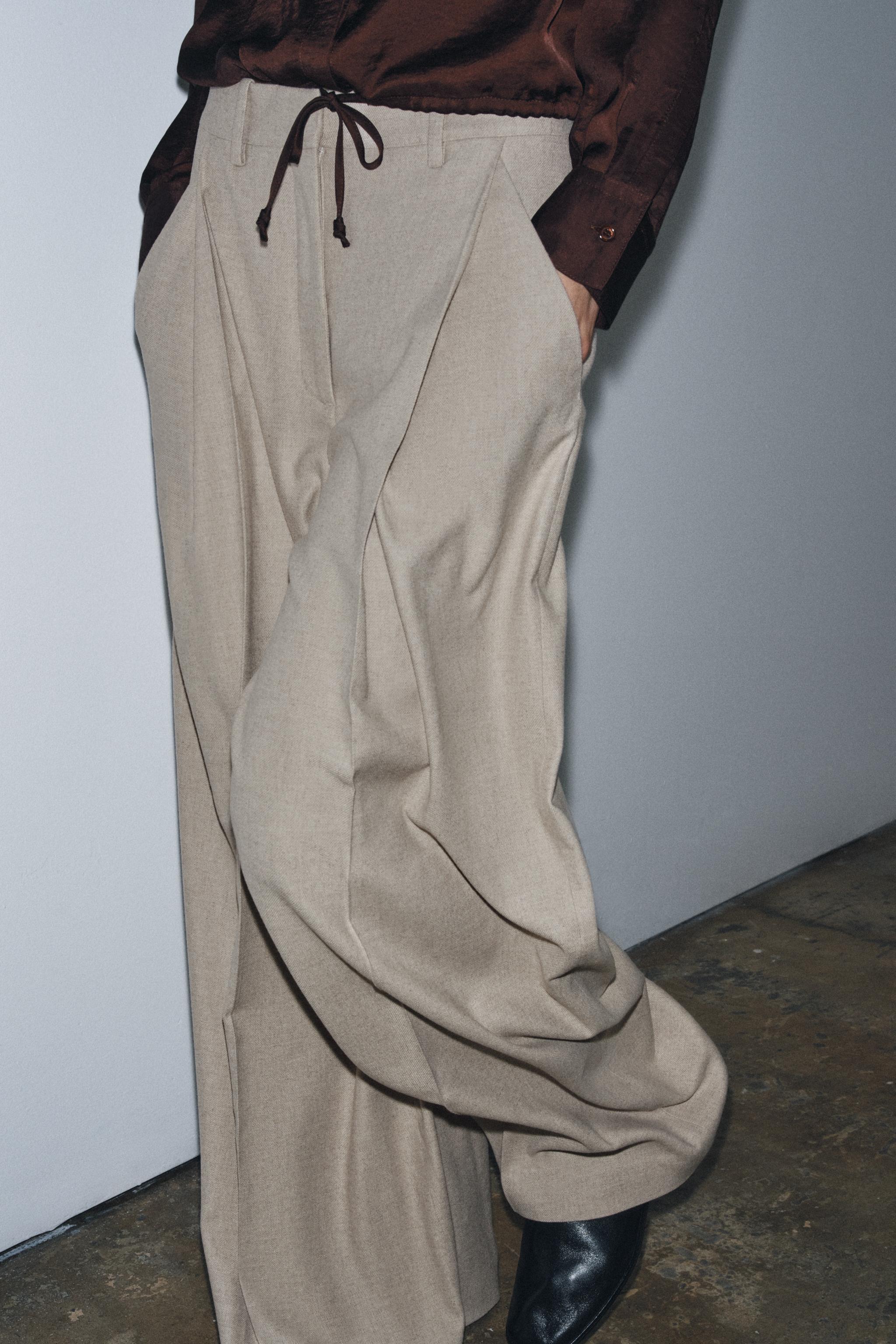 PLEATED WOOL PANTS ZW COLLECTION